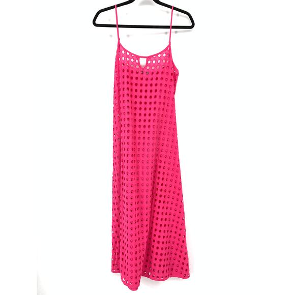 Solid & Striped Eyelet Annika Midi Dress Womens SIze Small Pink Cover Up